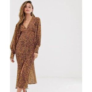 C/Meo Collective Apparent Long Sleeve Dress With An All Over Abstract Animal Pri
